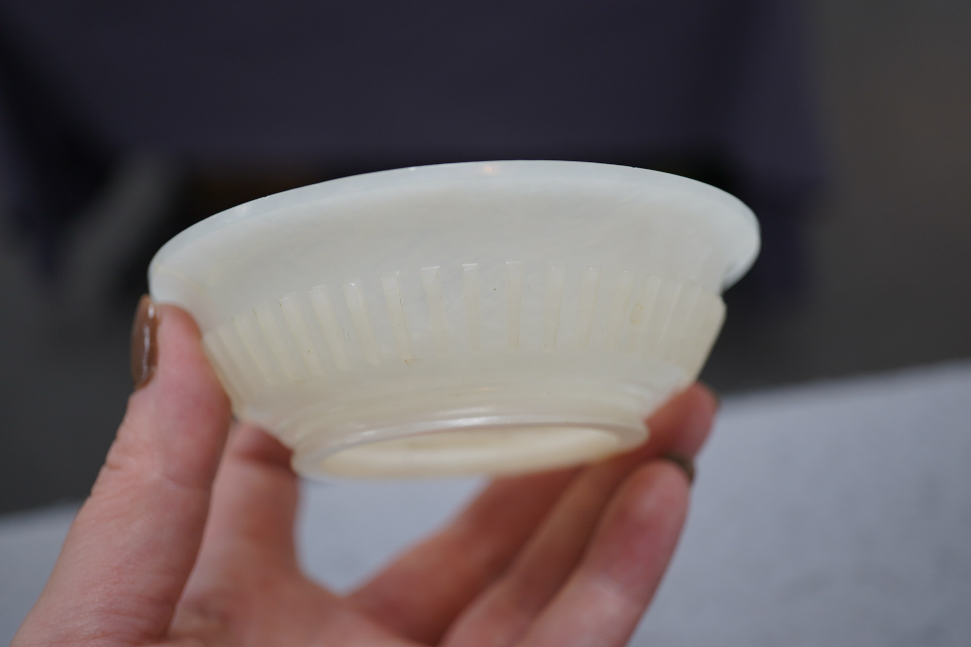 A fine Chinese white jade 'twin-fish' bowl, Qianlong period (1736-95)